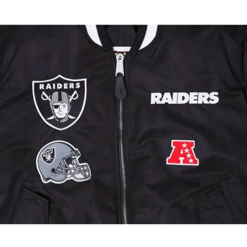 Oakland Raiders Bomber MA-1 Satin Jacket - Image 9