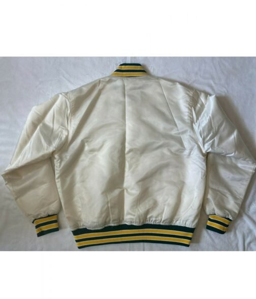Oakland A’s Starter Bomber Green/White Jacket - Image 4