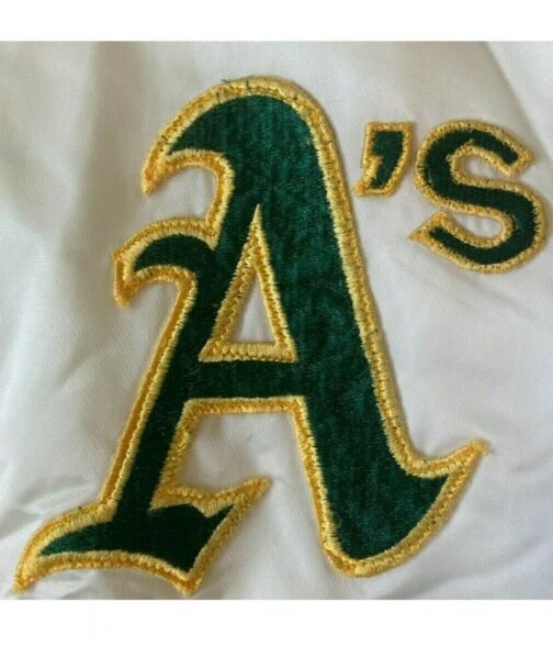 Oakland A’s Starter Bomber Green/White Jacket - Image 9