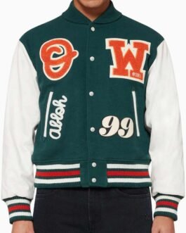 Varsity Green and White Letterman Jacket