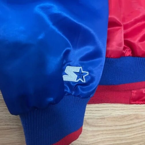 Pistons Ty Mopkins Red and Blue Satin Jacket - Image 5