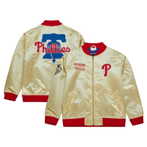 Philadelphia Phillies Gold OG 2.0 Lightweight Satin Jacket - Image 3