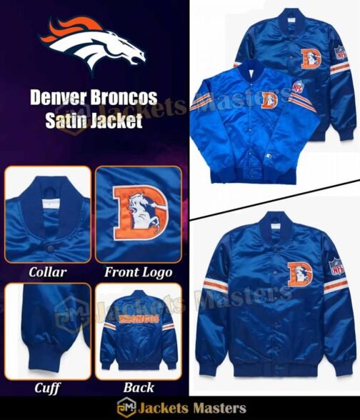 Ohio Denver Broncos Bomber Royal Blue Jacket - Image 8