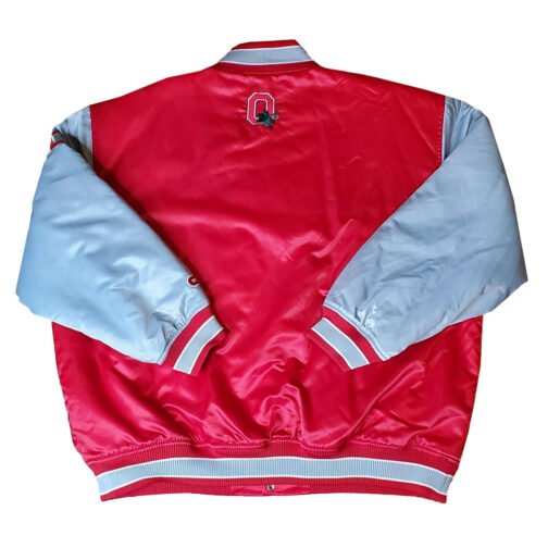 Ohio State Buckeyes Red and Gray Bomber Jacket - Image 2