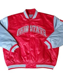 Ohio State Buckeyes Red and Gray Bomber Jacket