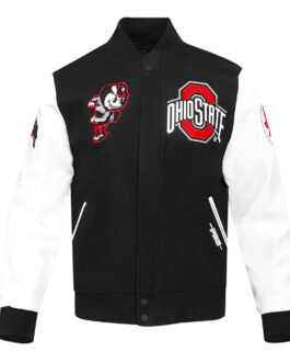 Classic Ohio State University Black and White Varsity Jacket