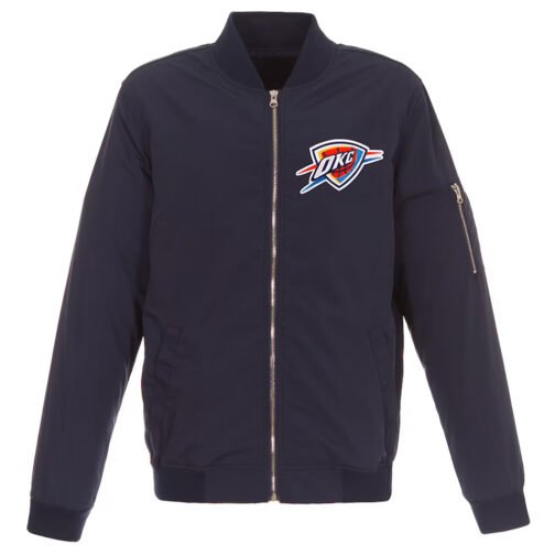 Lightweight Oklahoma City Thunder Nylon Bomber Jacket