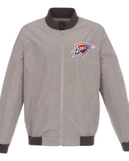 Lightweight Oklahoma City Thunder Nylon Bomber Jacket