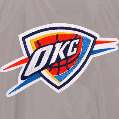 Lightweight Oklahoma City Thunder Nylon Bomber Jacket - Image 4