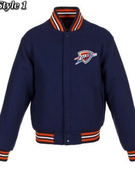 Varsity Oklahoma City Thunder Navy Wool Jacket