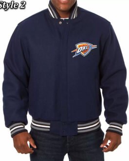 Varsity Oklahoma City Thunder Navy Wool Jacket