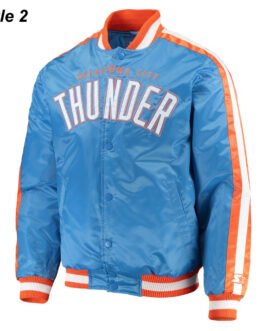 Starter Oklahoma City Thunder Varsity Orange and Blue Jacket