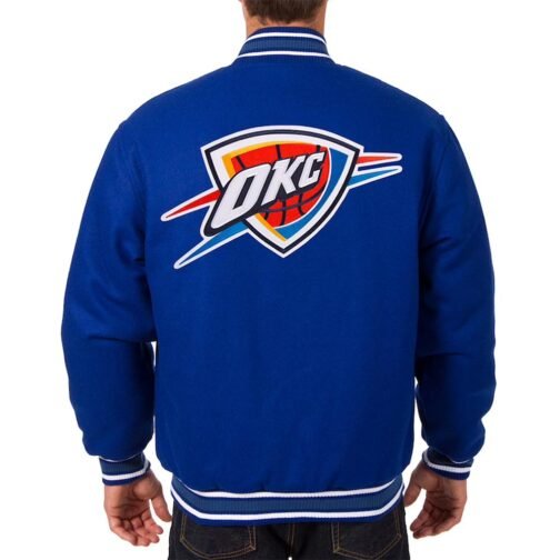 Oklahoma City Thunder Varsity Royal Blue Wool Jacket - Image 2