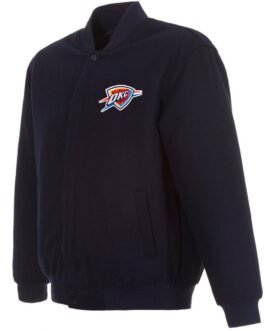 Varsity Oklahoma City Thunder Navy Blue Wool Jacket