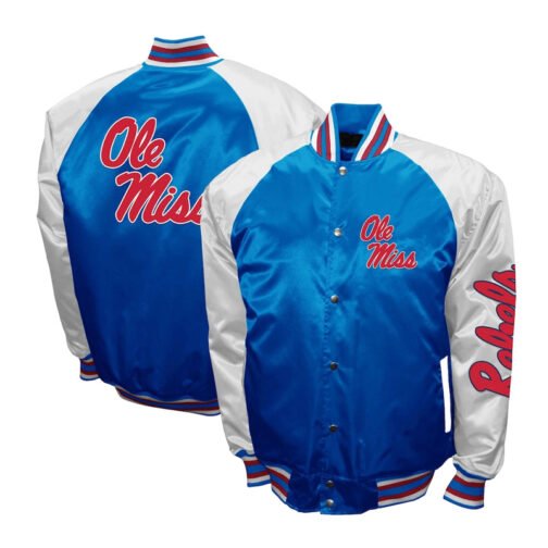 Ole Miss Rebels The Game Powder Blue Satin Jacket - Image 3