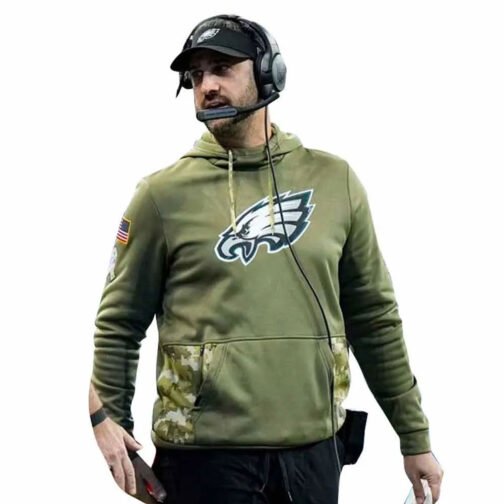 Nick Sirianni Philadelphia Eagles Olive Hoodie - Image 8