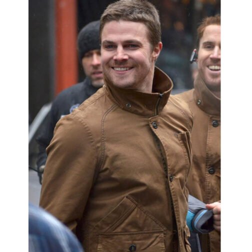 Arrow Season 2 Oliver Queen Brown Cotton Jacket - Image 18