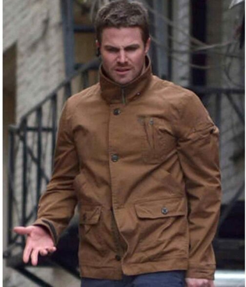 Arrow Season 2 Oliver Queen Brown Cotton Jacket - Image 9