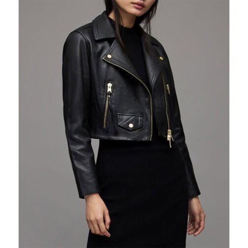 Samantha Logan All American Season 5 Cropped Leather Jacket - Image 5