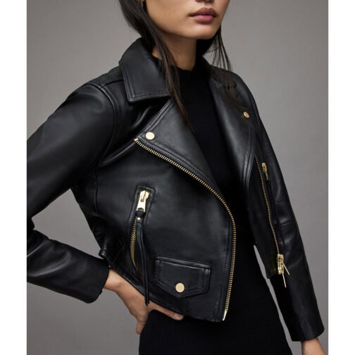 Samantha Logan All American Season 5 Cropped Leather Jacket - Image 7