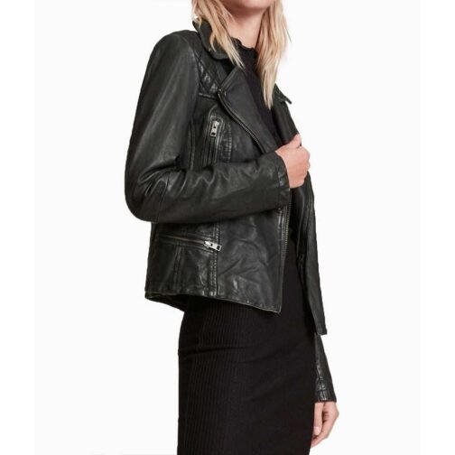 Olivia Luccardi East New York Biker Black Leather Jacket - Image 5