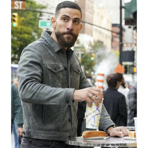 FBI Zeeko Zaki Gray Suede Leather Jacket - Image 8