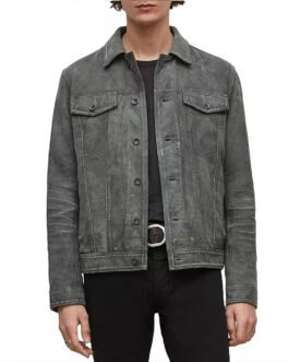 FBI Zeeko Zaki Gray Suede Leather Jacket