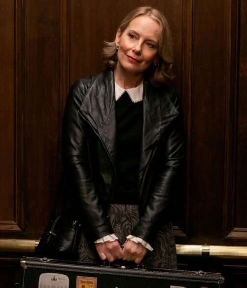 Only Murders in the Building Amy Ryan Black Leather Jacket - Image 2