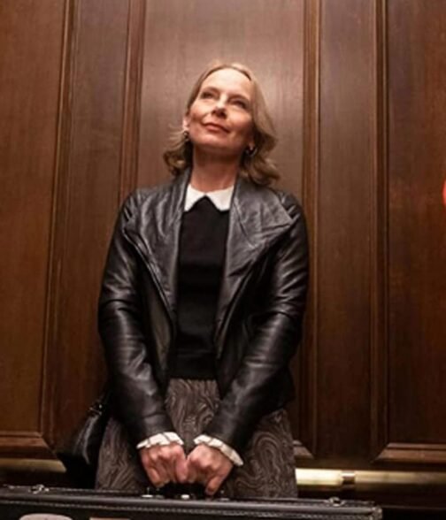 Only Murders in the Building Amy Ryan Black Leather Jacket - Image 3
