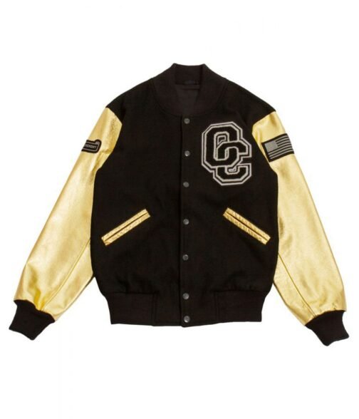 Opening Ceremony Beyonce Letterman Black and Golden Jacket - Image 5
