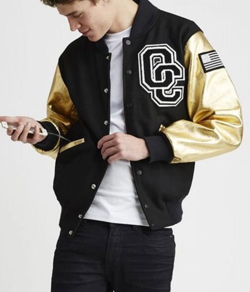 Opening Ceremony Beyonce Letterman Black and Golden Jacket - Image 4