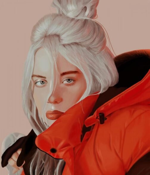 Orange Billie Eilish Puffer Jacket - Image 9