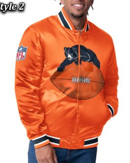 Chicago Bears Closer Navy/Orange Satin Jacket