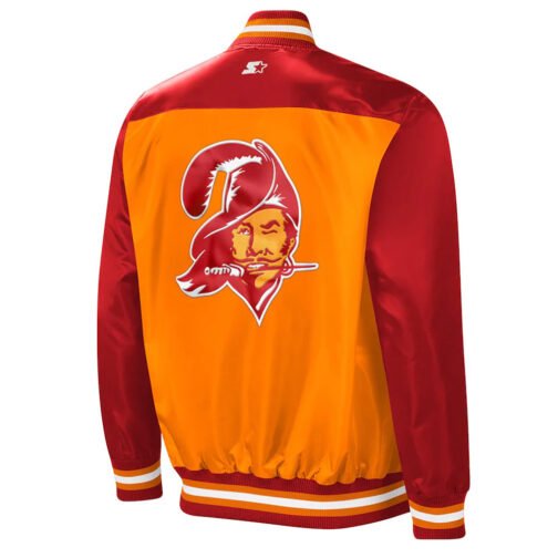Tradition Tampa Bay Buccaneers Orange/Red Varsity Satin Jacket - Image 2