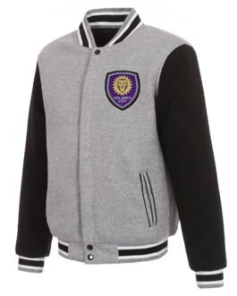 Orlando City SC Gray and Black Varsity Wool Jacket