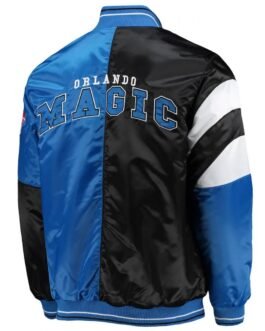 Orlando Magic Varsity Color Block Black and Blue Satin Jacket