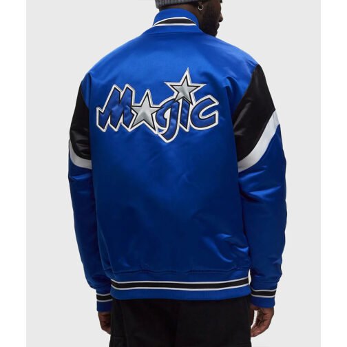 Orlando Magic Heavyweight Blue Satin Jacket - Image 3