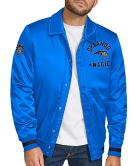 Orlando Magic Stitch Applique Blue Satin Jacket