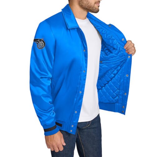 Orlando Magic Stitch Applique Blue Satin Jacket - Image 3