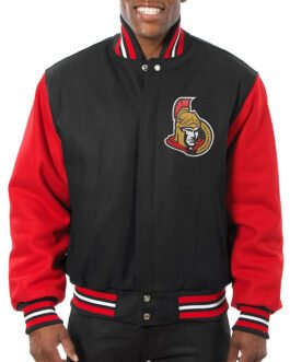 Black/Red Ottawa Senators Varsity Wool Jacket