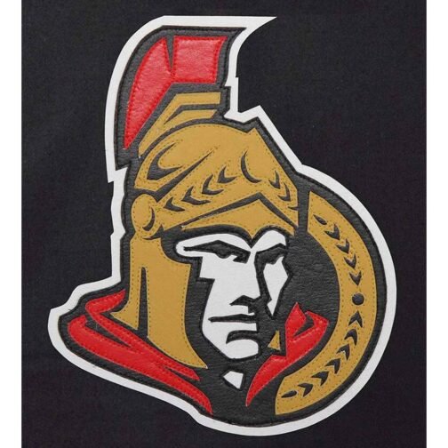 Ottawa Senators Black and White Varsity Full-Snap Jacket - Image 3