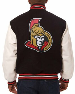 Ottawa Senators Black and White Varsity Full-Snap Jacket