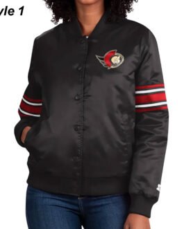 Ottawa Senators Striped Black Satin Jacket