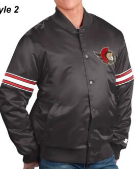 Ottawa Senators Striped Black Satin Jacket