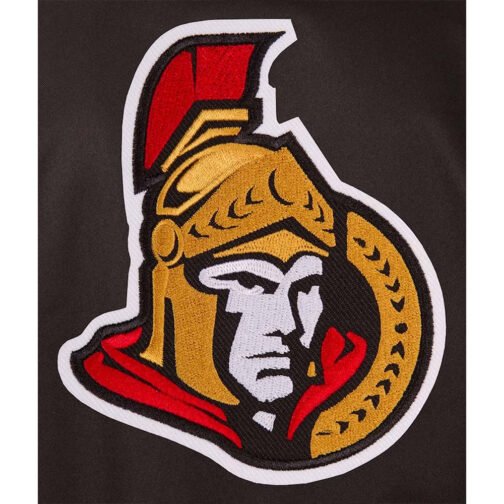 Black/Red Ottawa Senators Front Hit Varsity Poly Twill Jacket - Image 3