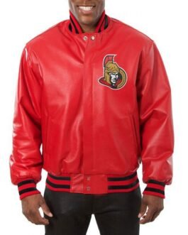 Ottawa Senators Varsity Leather Red Jacket