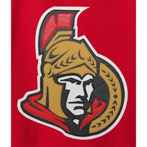 Ottawa Senators Red and White Two-Tone Varsity Jacket - Image 3