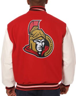 Ottawa Senators Red and White Two-Tone Varsity Jacket