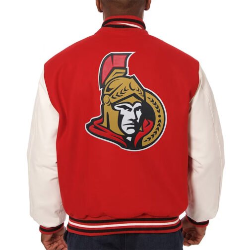 Ottawa Senators Red and White Two-Tone Varsity Jacket - Image 2