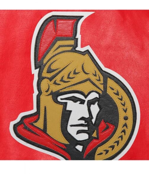 Ottawa Senators Varsity Leather Red Jacket - Image 3
